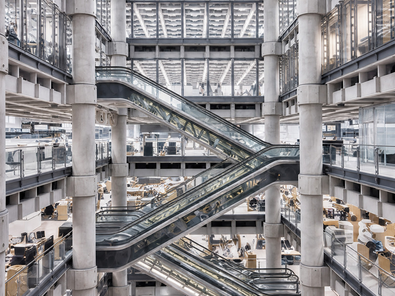 Escalators inside a London atrium