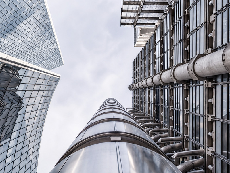 Curved glass tower in London